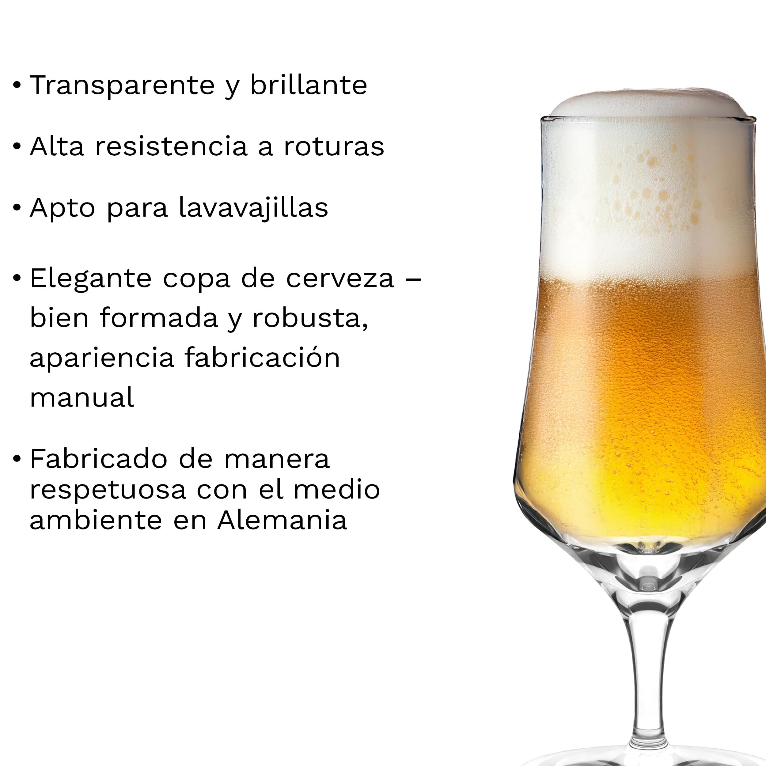 Stölzle Lausitz Vasos de Cerveza 6x 400 ml – Elegantes Vasos Tulipa de Cristal sin Plomo – Ideales para Pils y Lager – Aptos para Lavavajillas – Calidad Alemana con Diseño Clásico y Duradero