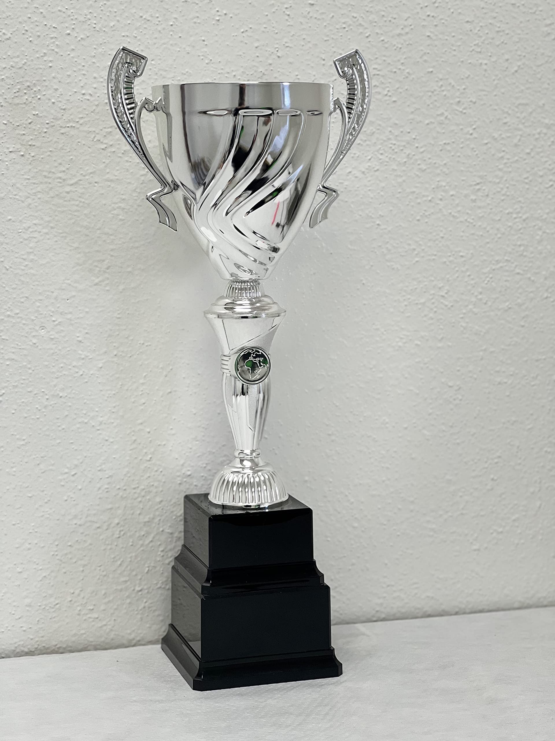 Trophy Monster Silver Large Trophy Cup Award Metal Bowl | for Club, School & Presentations | Free Engraving 23 1/2"