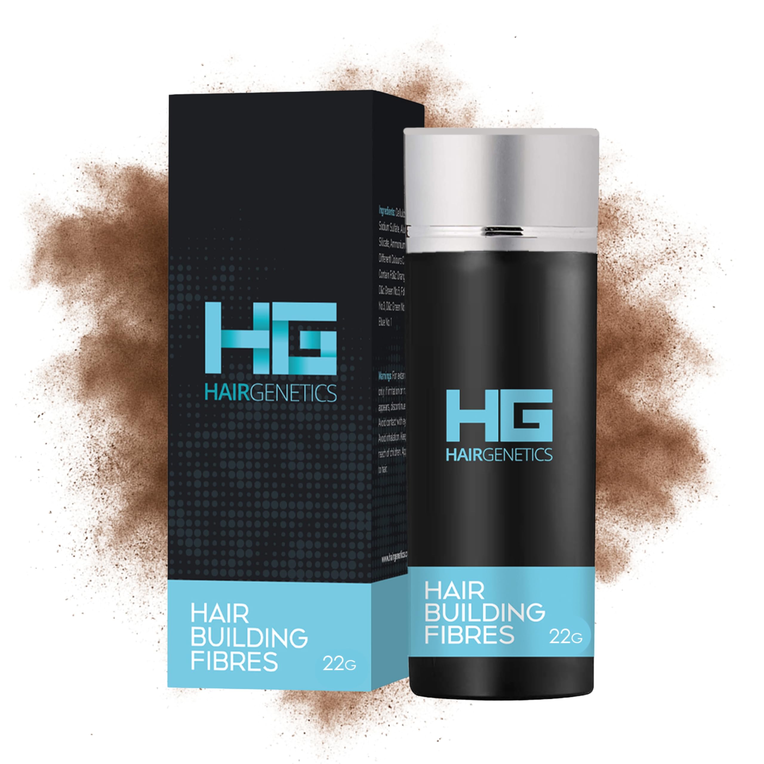 Hair GeneticsHair Fibres Medium Brown 22g for Hair Loss Cover Up Thin Hair & Bald Spots- Hair Fibres for Thicker Hair - Hair Fibers for Men and Women for Hair Loss - Medium Brown Hair Fibres