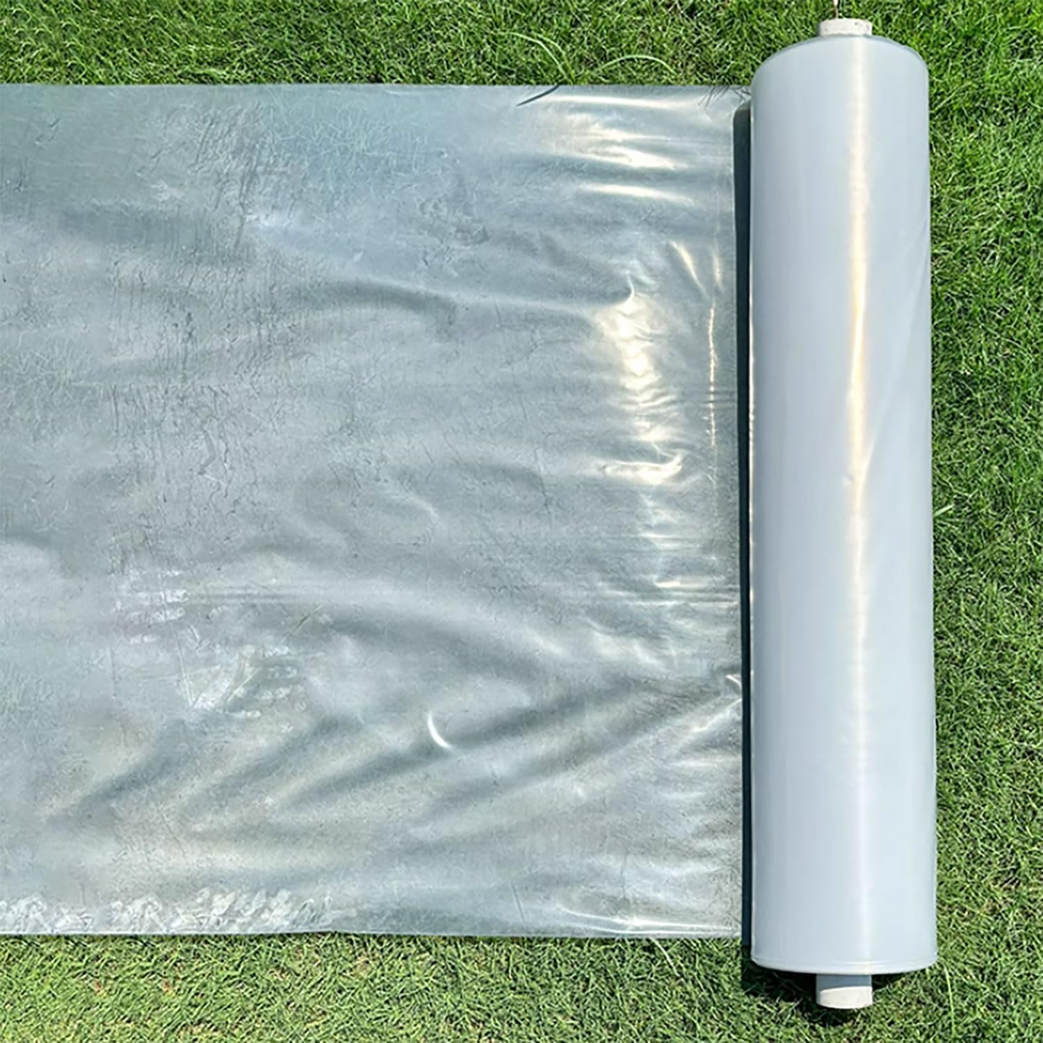 Folia z tworzywa sztucznego do szklarni, odporna na promieniowanie UV, wytrzymała, do ogrodu, szklarni i tuneli polietylenowych, rolnictwa, wymiary: 4 x 20 m, kolor: biały