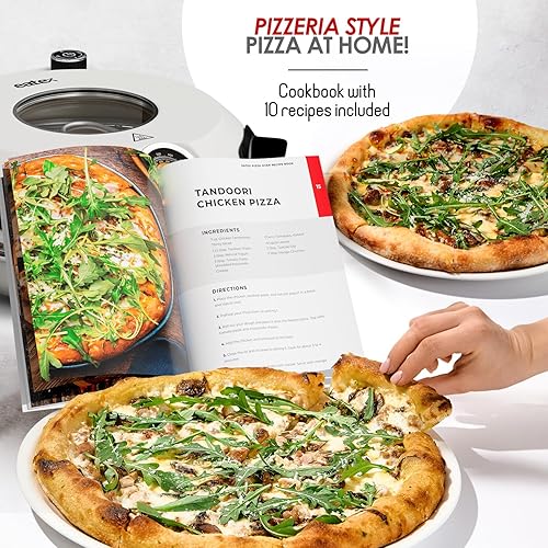 Miniatura 6 de Eatex Horno eléctrico de pizza para interiores, horno de pizza de encimera de 12 pulgadas, horno de pizza de piedra portátil, calienta hasta 790 F