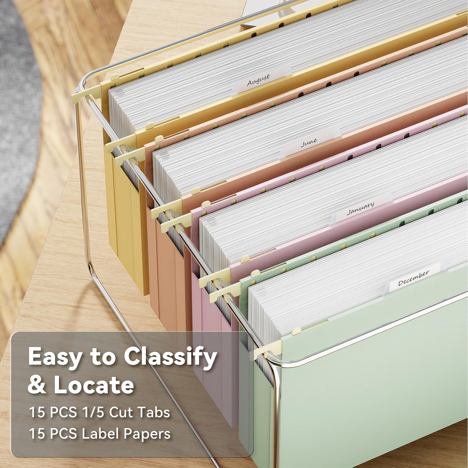 Ansook Extra Capacity Hanging File Folders Legal Size,12 Pack Pastel Colors File Cabniet Folder,Heavy Duty 2" Expansion Hang Folders,Plastic Hanging File Organizer for Office Home File Frame Box