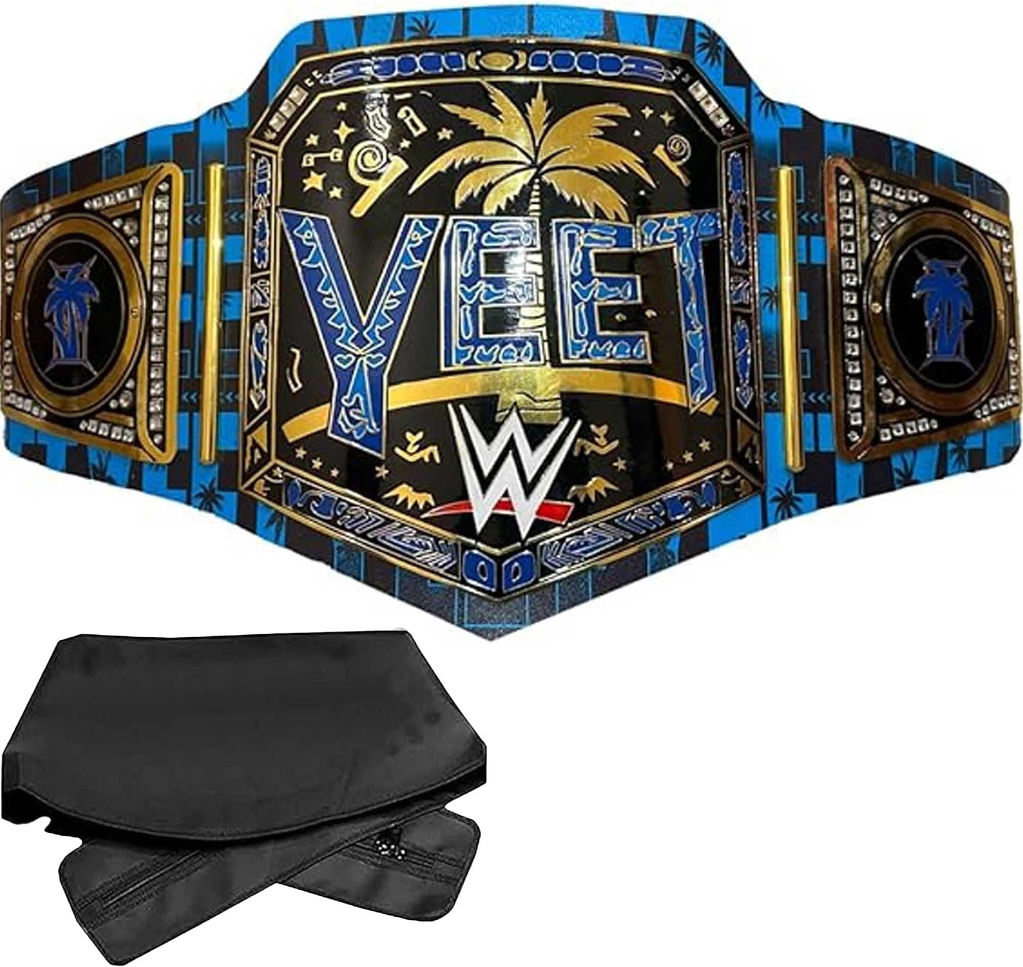 NEW YEET Heavyweight Wrestling Championship Belt Adult Size Belt 2MM - Easy Wear Adjustable 4MM Leather Strap - Adult Size With Bag