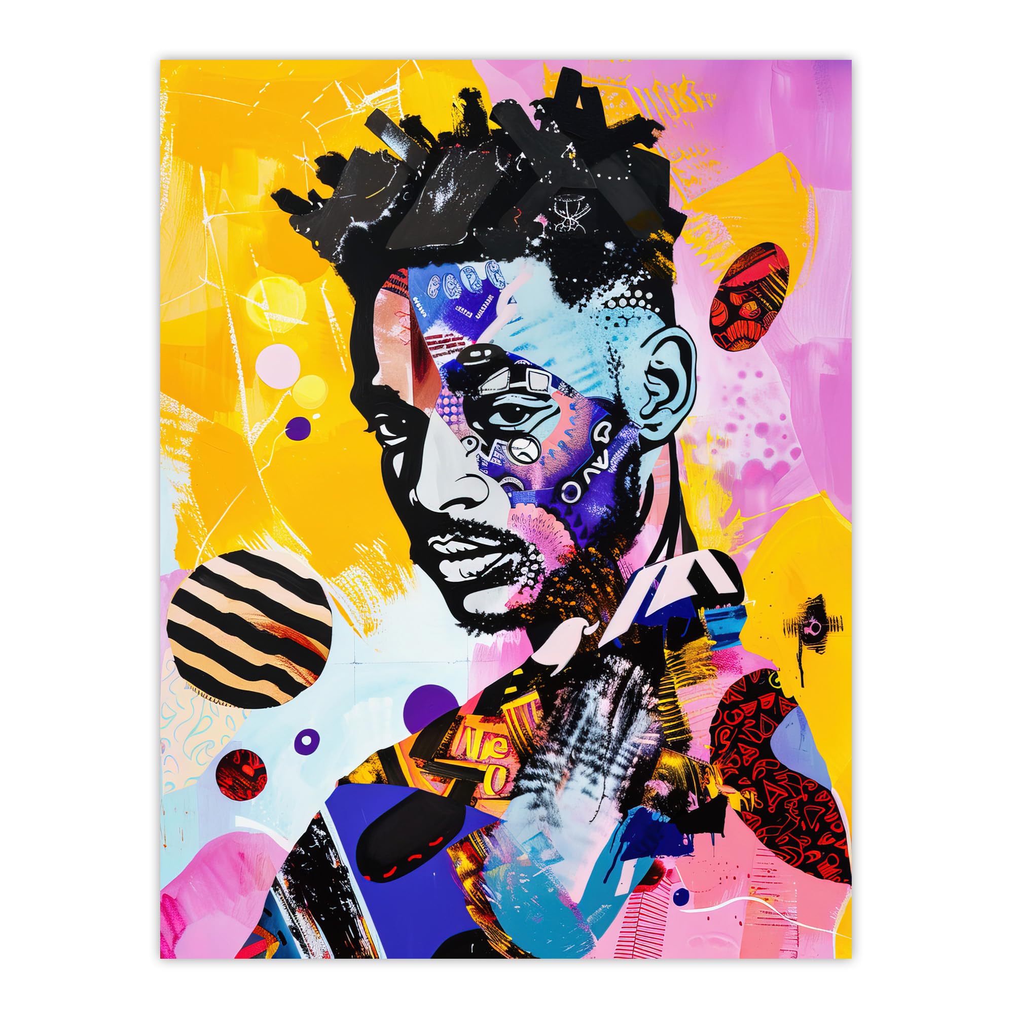 Artery8 African Soulboy Culture Portrait Mixed Media Wall Art Print 18" x 24"