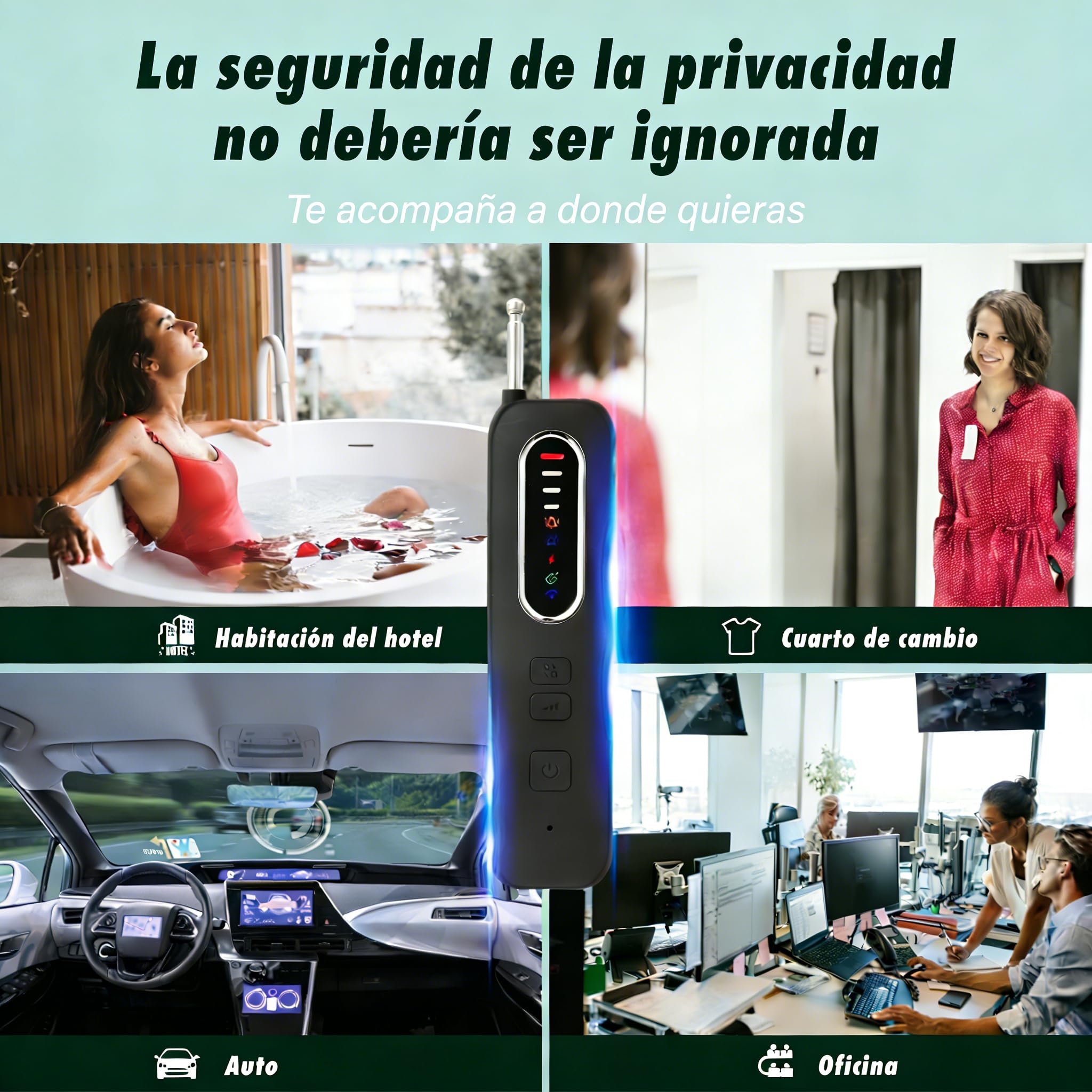 Detector Camaras y Microfonos Ocultos GPS y Detector de Errores, Detector de Señales RF para Hotel Hogar Oficina Viajes