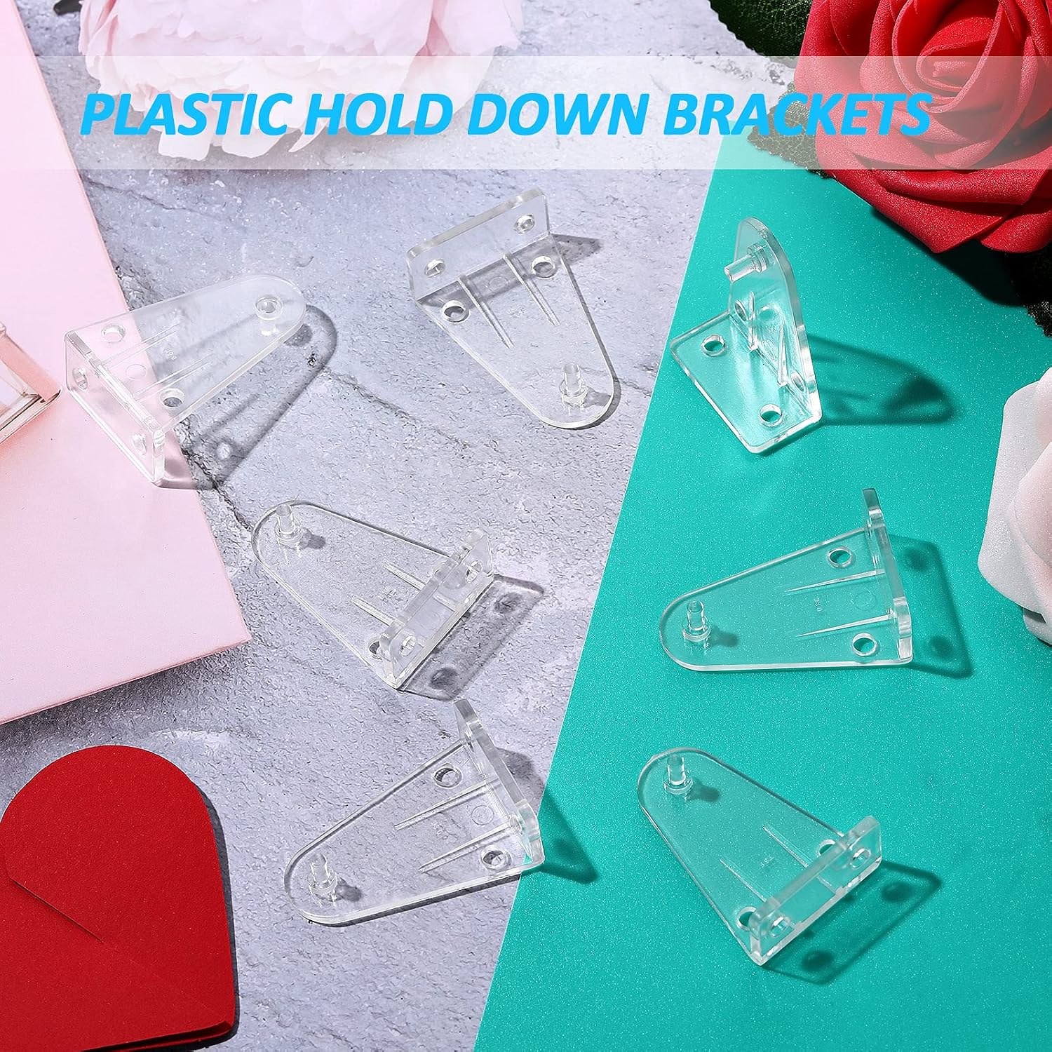 Maitys 4 Pcs Blinds Hold Down Brackets Clear 2 Inch Horizontal Blind Shades