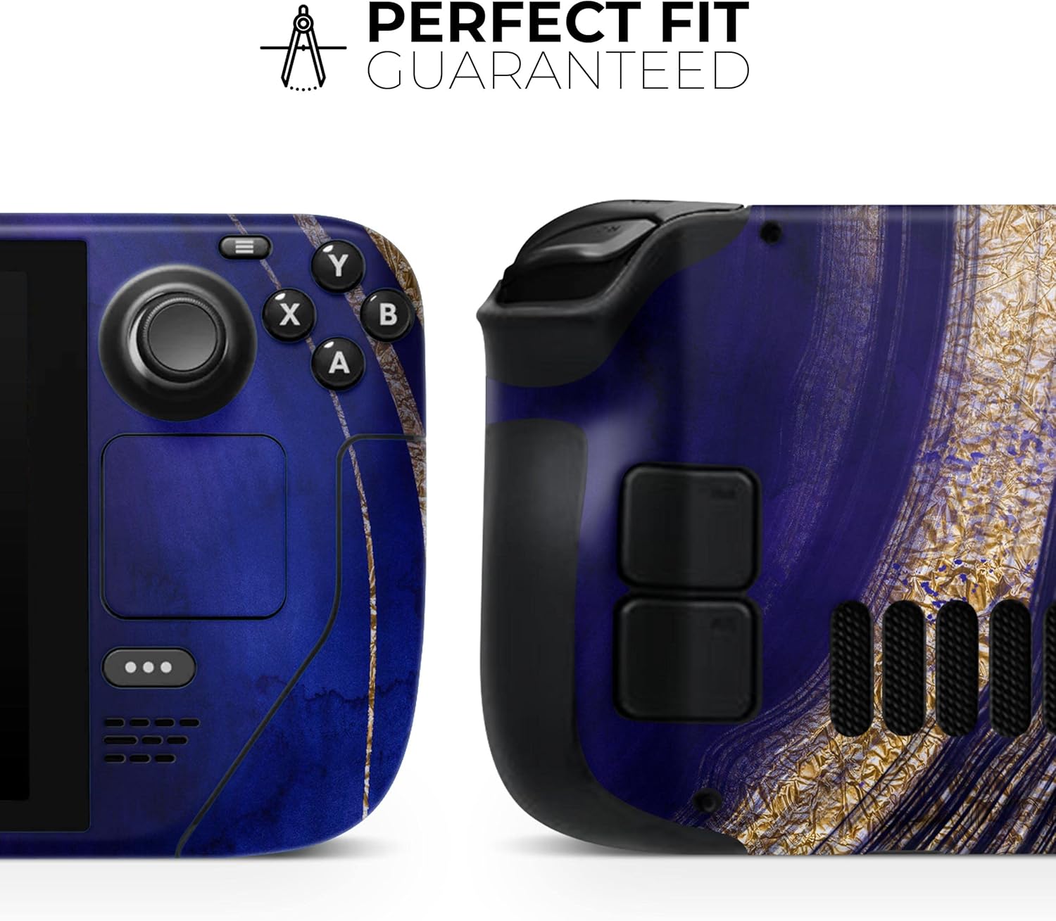 Compatible with Steam Deck - Skin Decal Protective Scratch-Resistant Removable Vinyl Wrap Cover - Vivid Agate Vein Slice Blue V2