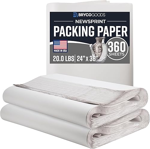 Miniatura 8 de Bryco Goods Hojas de papel de embalaje de papel de periódico para mudanzas, 5 libras, 160 hojas de papel de periódico, imprescindibles en tus