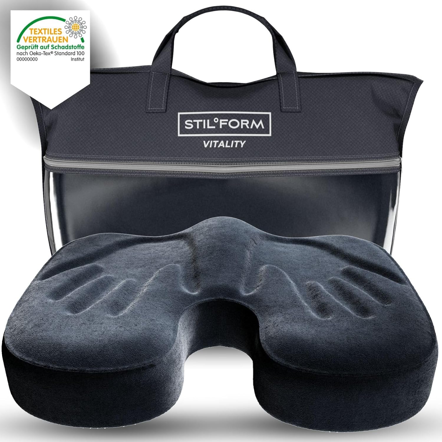 Extra Thick 2.75” Seat Cushion for Tailbone & Sciatica Pain Relief – High Density Memory Foam Won’t Flatten – Ergonomic Support for Long Sitting, Office & Car – Washable Cover