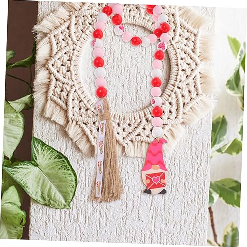 Miniatura 7 de Abaodam 4 Pcs Wooden Bead Hanging String Household Decor Wooden Serving Trays Home Decorations Wood Bead Garland Valentines Day Decor Love Beaded