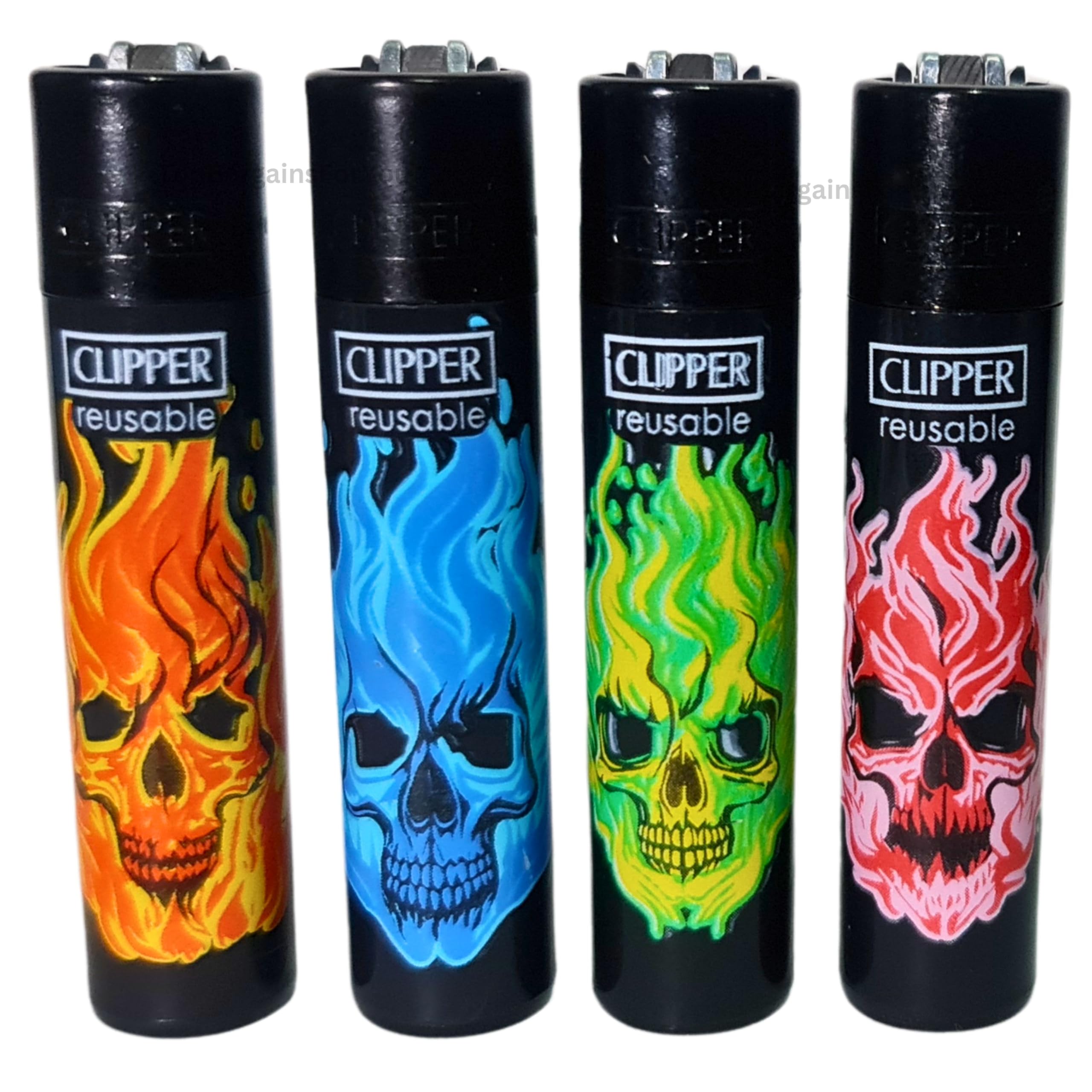 ZACTLY 4 x Clipper Jet Lighter Set BLACK SOFT TOUCH Black Top Windproof Gas Refillable Rare Limited Edition