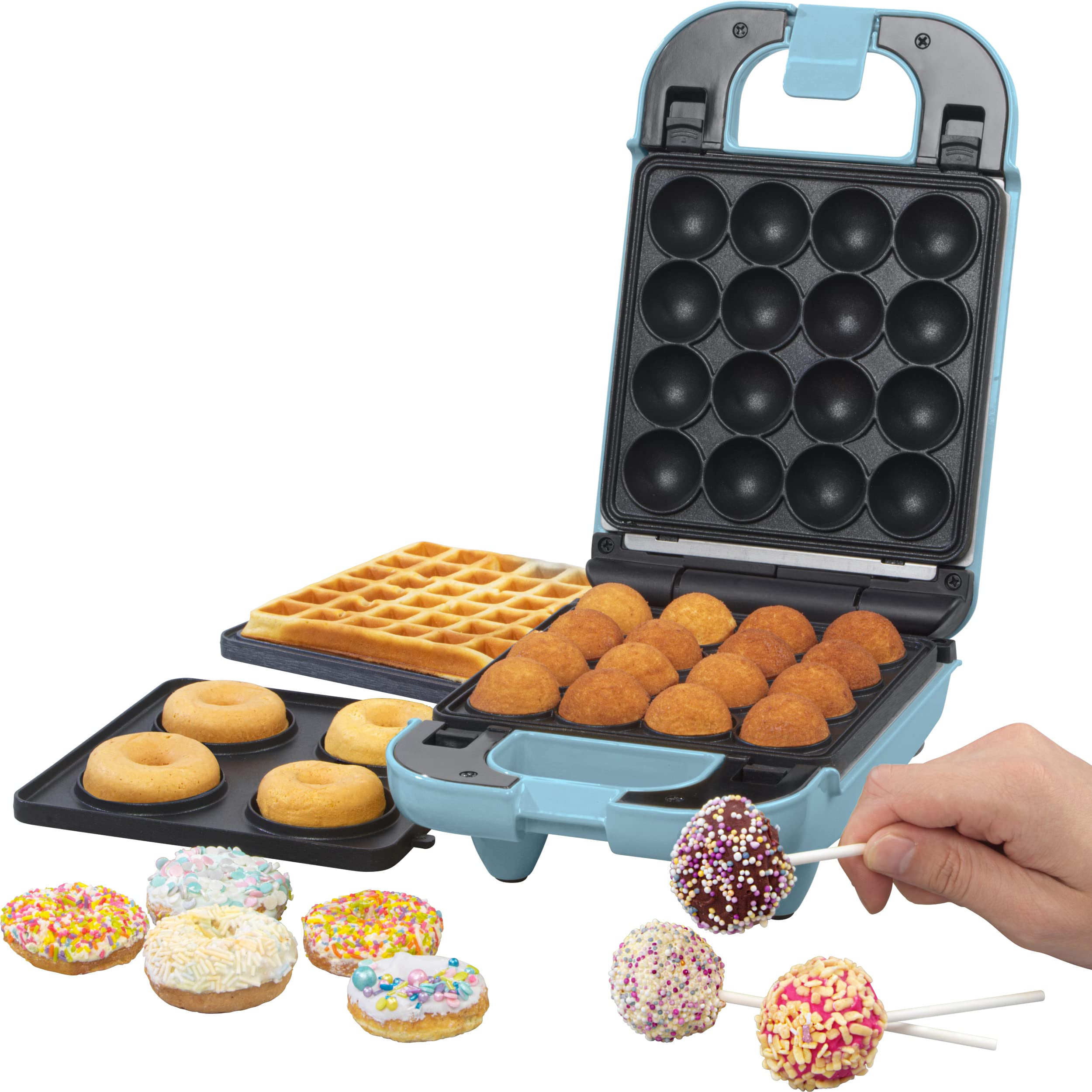 Buy Giles & Posner EK4943GSBLUN 3in1 Mini Treat Maker Doughnuts, Cake Pops, Waffle Iron