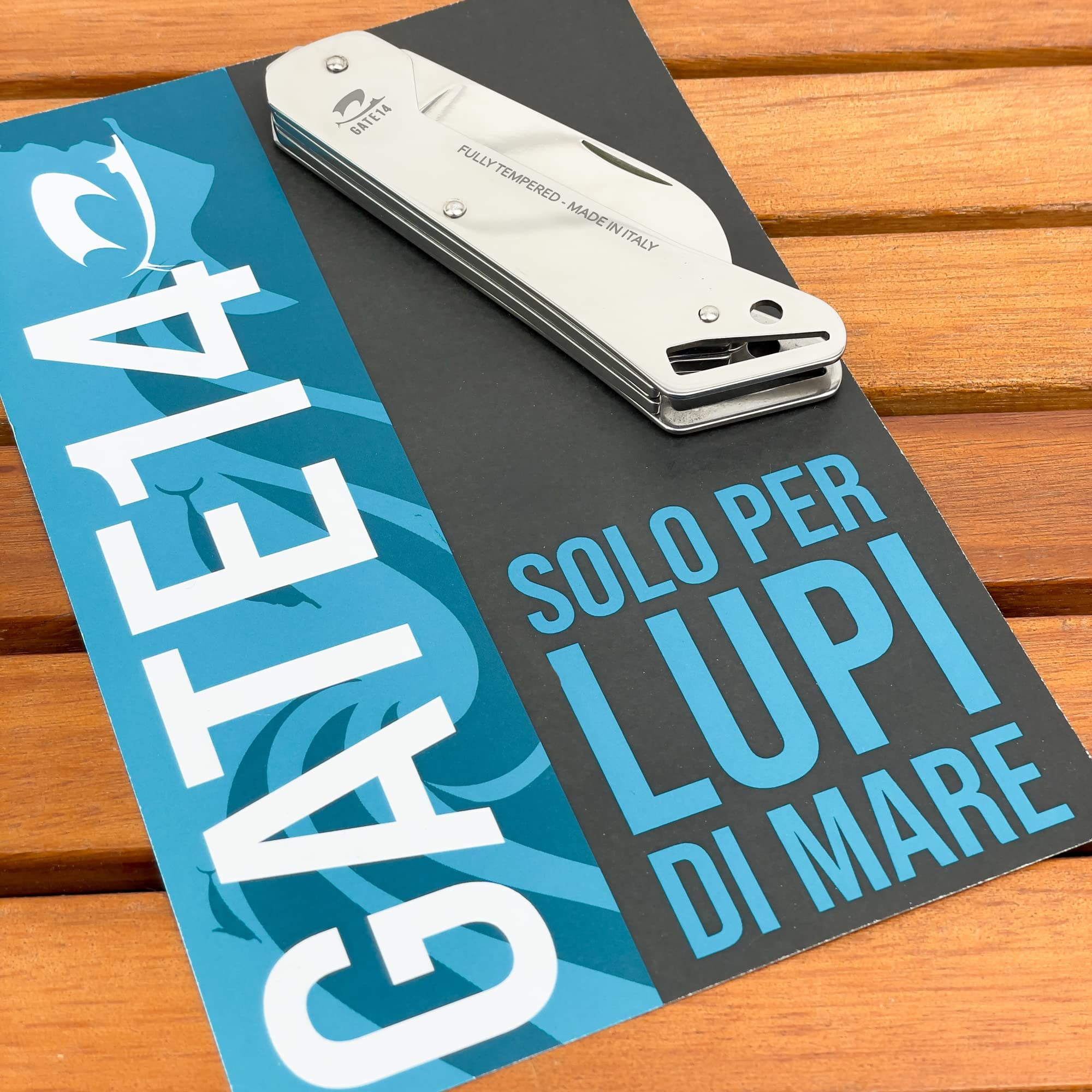 GATE14® Coltello Marinaio Multiuso con Lama Seghettata per Vela e Outdoor in Acciaio Inox