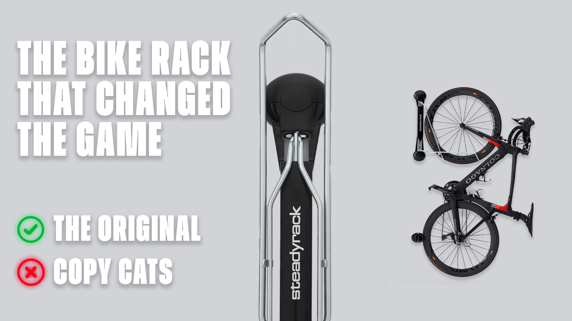Steadyrack Porta Bici Da Parete Per Fat Bike - Supporto Verticale Con Rotazione 160°, Pneumatici Fino A 5'' - Capacità 35 Kg - 6