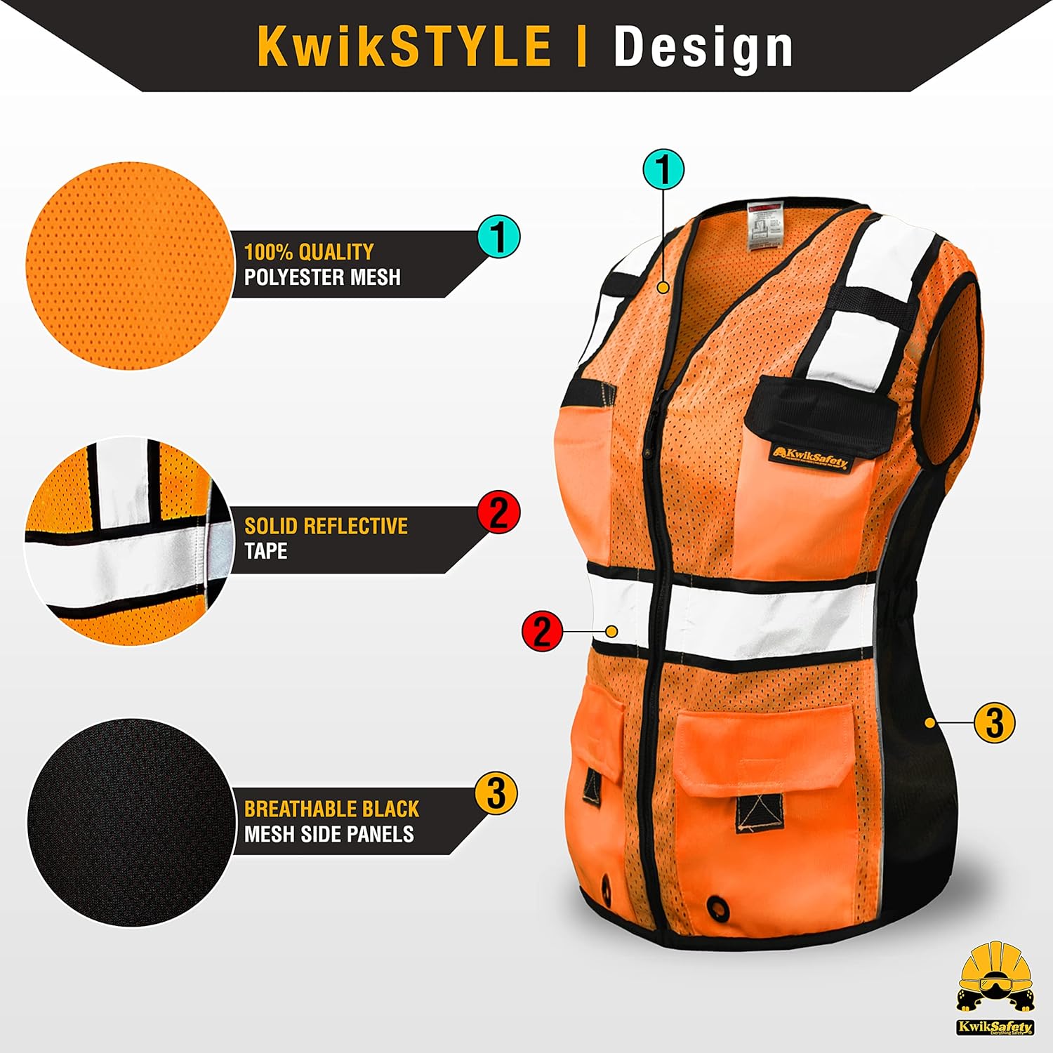KwikSafety - Charlotte, NC - RoadBOSS Economy & Premium Safety Vest for Women [SNUG-FIT] Class 2 ANSI Tested OSHA - Image 3