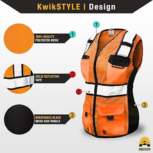 Miniatura 22 de KwikSafety - Charlotte, NC - RoadBOSS Economy & Premium Safety Vest for Women [SNUG-FIT] Class 2 ANSI Tested OSHA