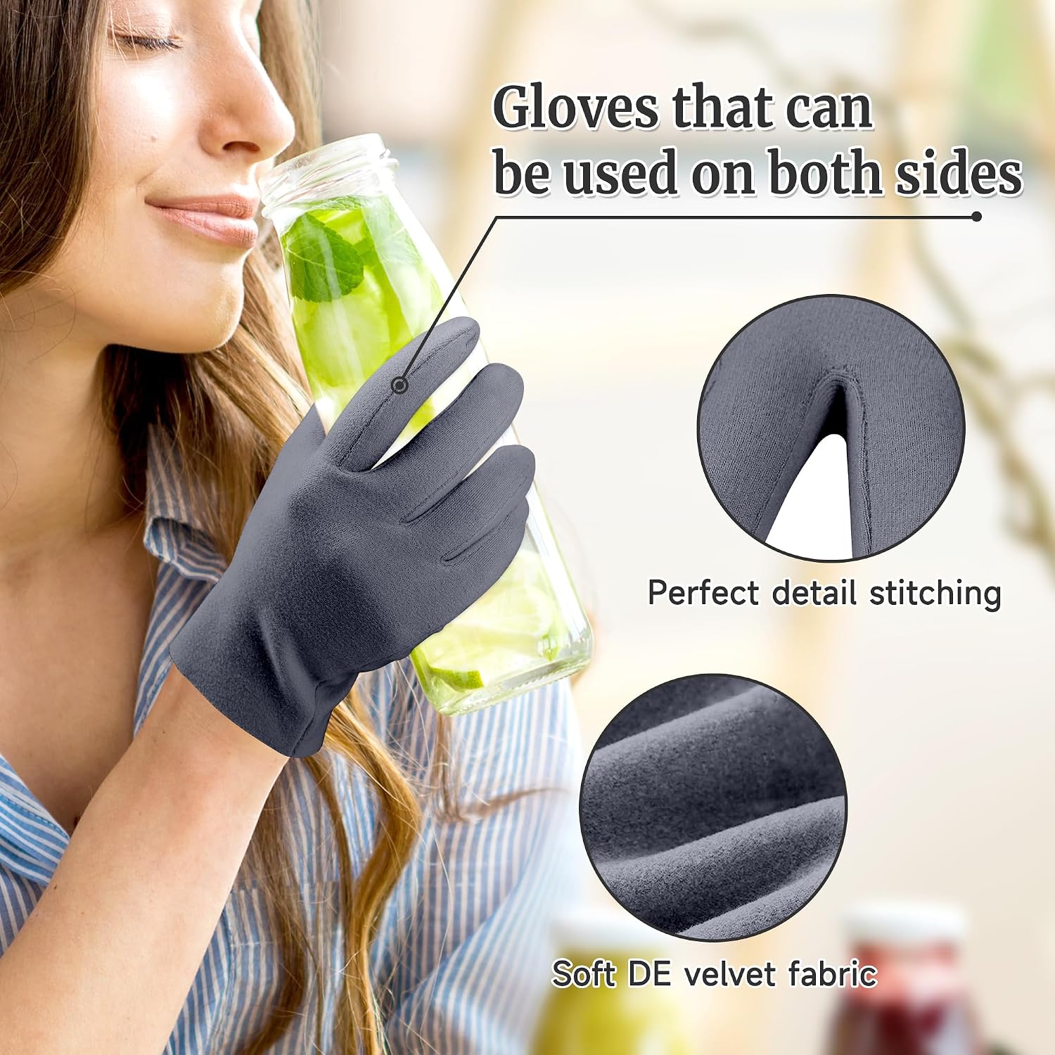 2 Pcs Castor Oil Pack Wrap for Hands, Organic Castor Oil Wrap Castor Oil Gloves for Wrist Arthritis and Carpal Tunnel(Oil Not Include)