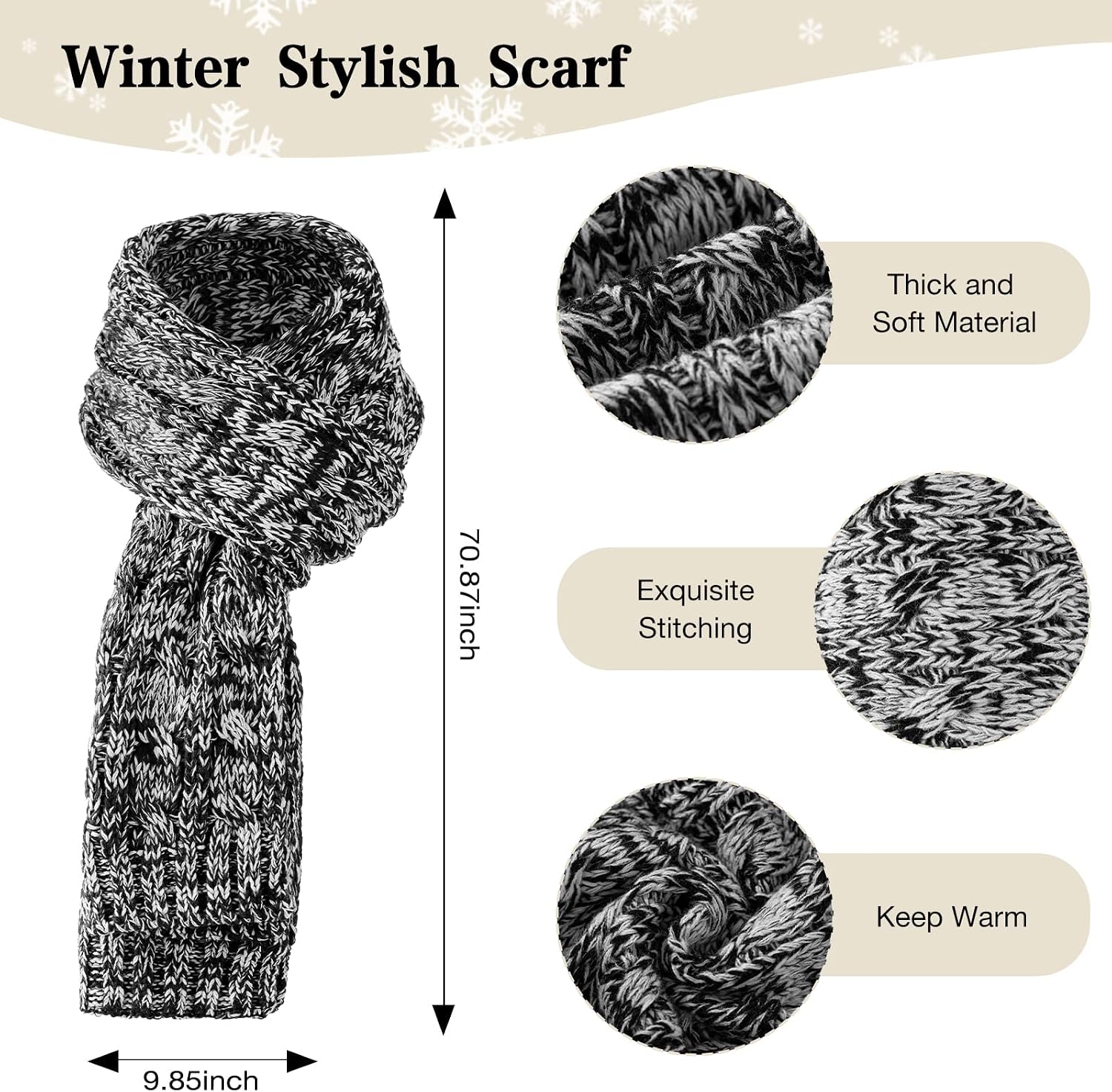 Tavaleu Womens Winter Beanie Hat Scarf Touchscreen Gloves Winter Gift image 5