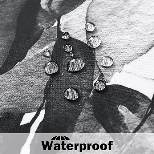 Miniatura 4 de Cortina de ducha en blanco y negro para baño, juego de cortinas de ducha de hojas de eucalipto, cortinas de ducha impermeables de plantas, cortinas