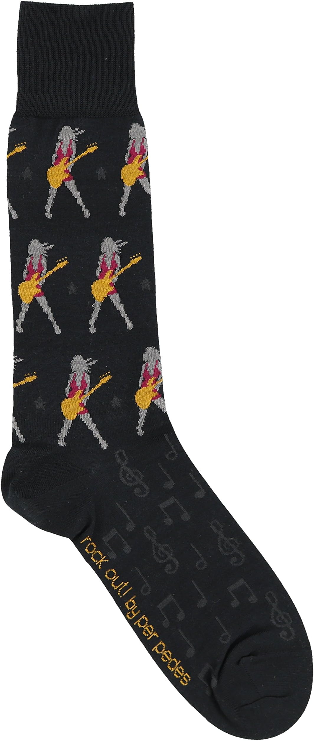 Men's Rock Out Girl With Guitar Luxury Cotton Crew Socks,