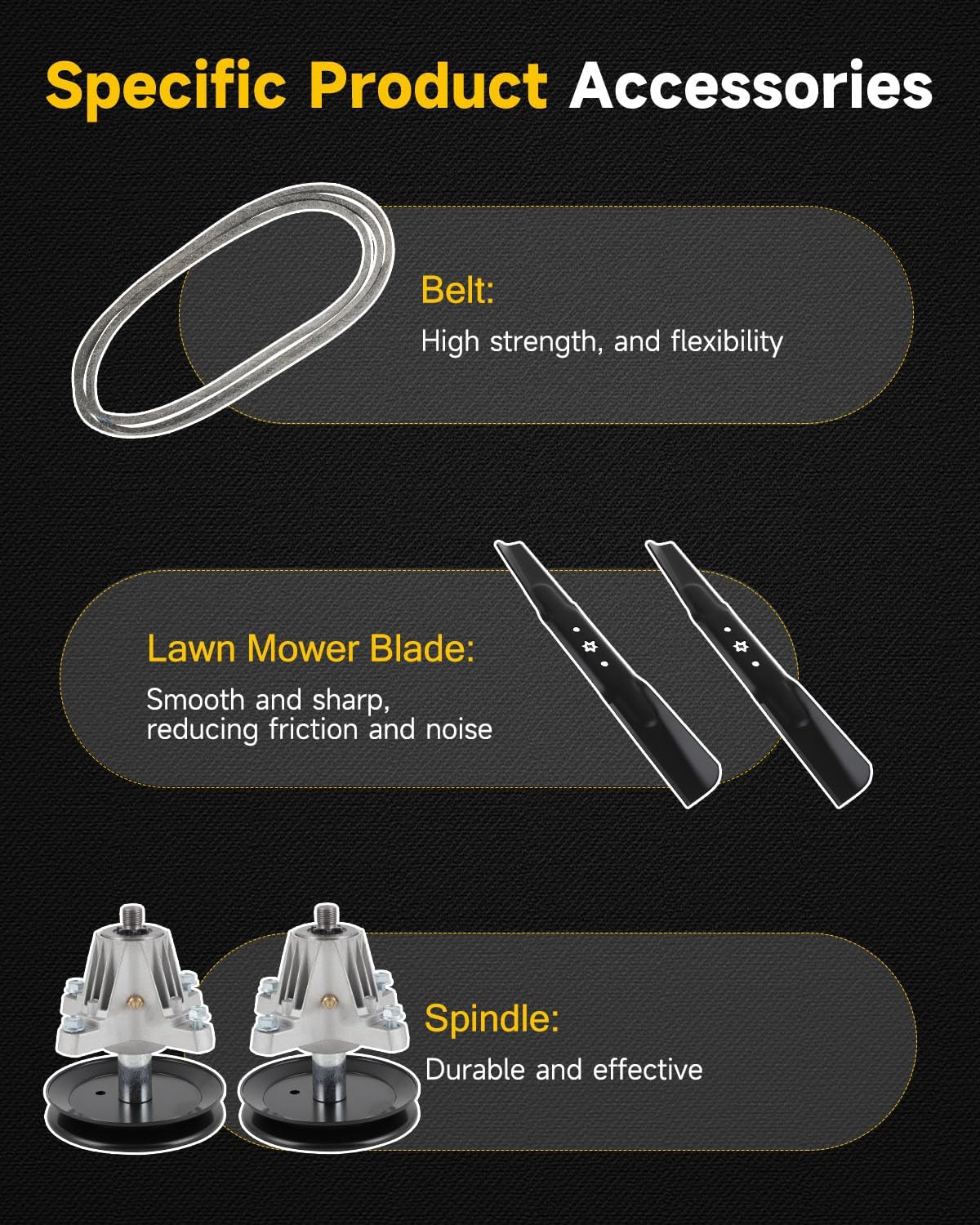 OCPTY Lawn Mower Deck Rebuild Kit 42", Mower Blade Rebuild Kit Fit for Murray 13BM772S058 (2014) M115-42 13AM775S058 (2015), Columbia CLT42G 13A277KS897, 13AX795S004 - MTD Gold Lawn Tractor