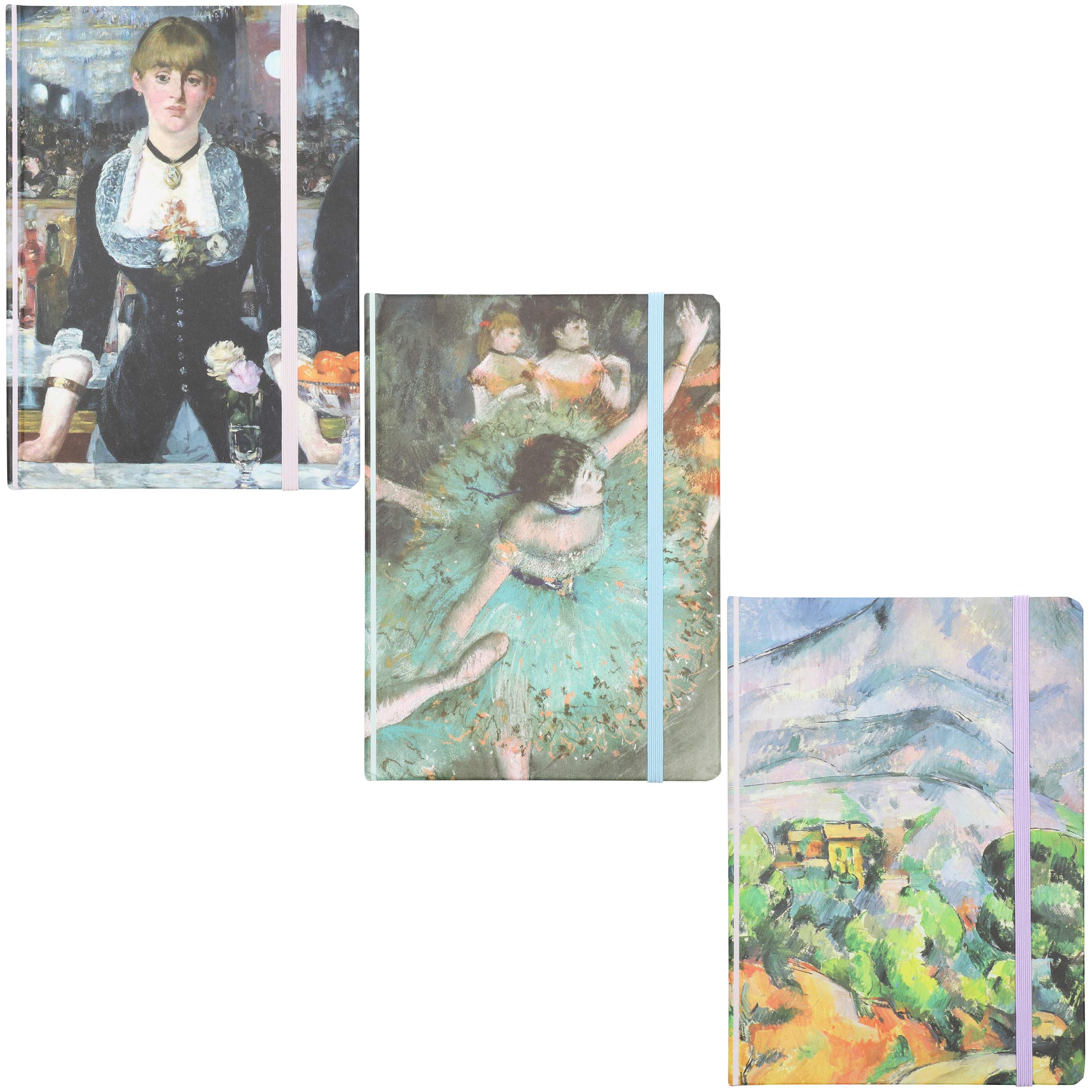 The Gifted Stationery Hardcover Notebooks Impressionists (3-Pack) - 3 Assorted Designs of Impressionists - Ideal for Travel, Journals, Diary - 19 x 13.5 cm