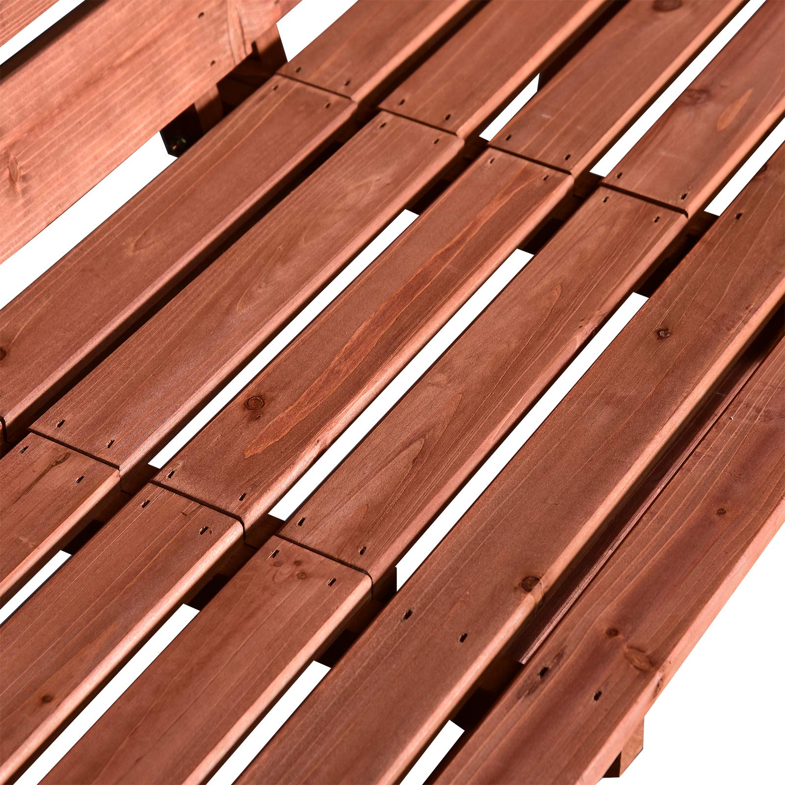 Outsunny Panchina da Esterni in Legno di Abete 2 o 3 Posti, 160x68x92cm | Tavolino Convertibile in Seduta, Impermeabile