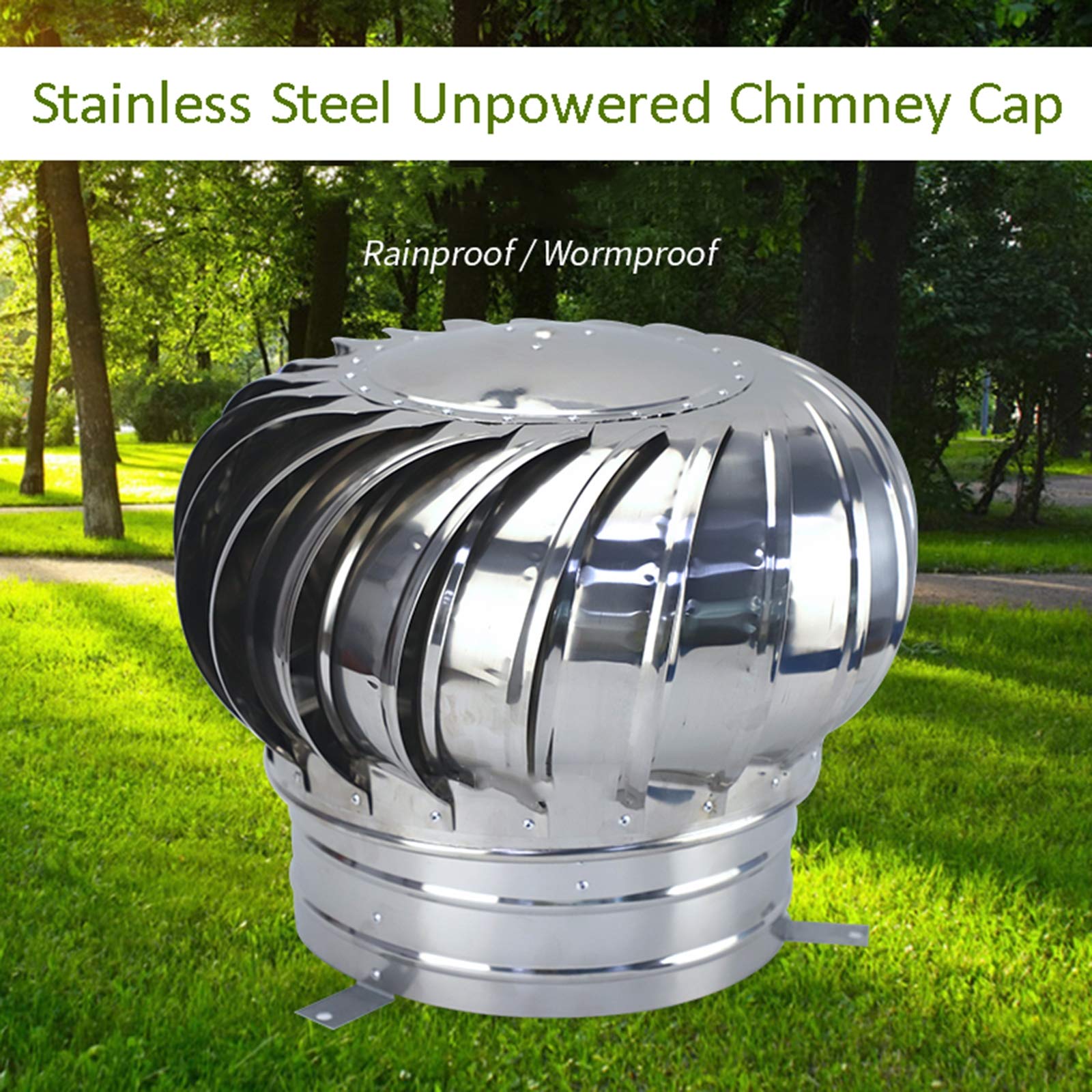 Desiumite Drehende Kaminhaube Edelstahl | Anti-Rauchrückzug | Für 150mm Schornsteine