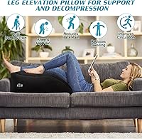 Vista 2 de Almohada de cuña para dormir, almohada inflable de elevación de piernas para hinchazón, circulación, alivio del dolor de piernas y espalda, almohada