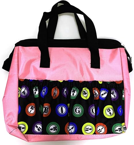 Miniatura 24 de Bolsas de bingo Dauber con 8 bolsillos de gran capacidad, bolsa de transporte de viaje con cremallera, bolsa de maquillaje, regalo para amantes
