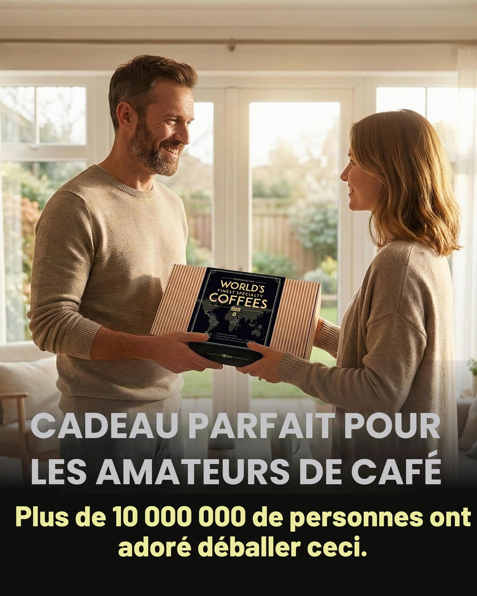 Coffret Cadeau Cafe pour Homme & Femme - Assortiment de Dégustation Gourmand avec 10 des Meilleurs Cafés Bio & Moulu au Monde | Brasser & Profiter à Tout Moment, N'importe où | Idée Cadeau Originale