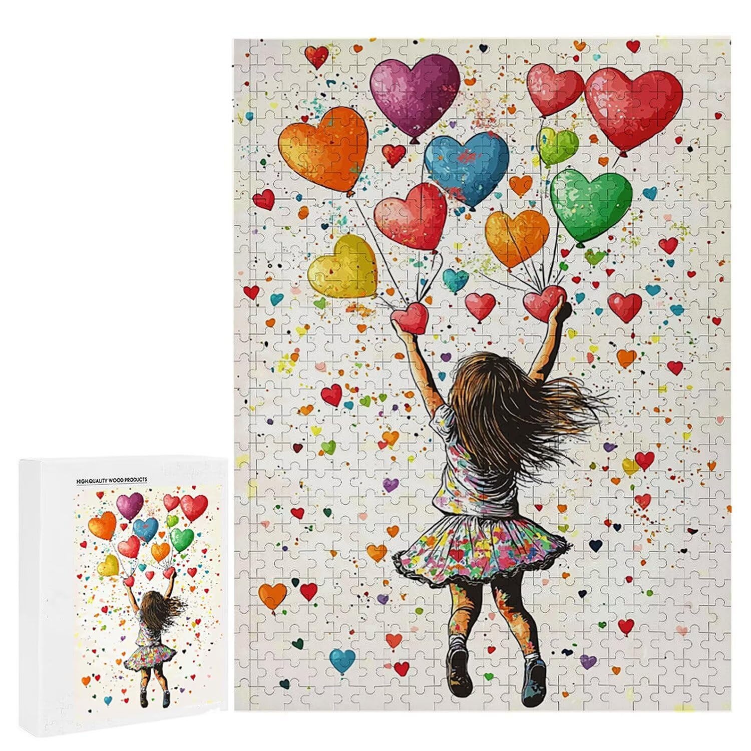 1500 Pezzi di Puzzle, ragazza palloncino1500 Pezzi di Puzzle per Adulti, Regalo di Anniversario, Regalo di Natale, Decorazione Della Casa, Prevenzione Della Degenerazione Cerebrale Negli Anziani v677