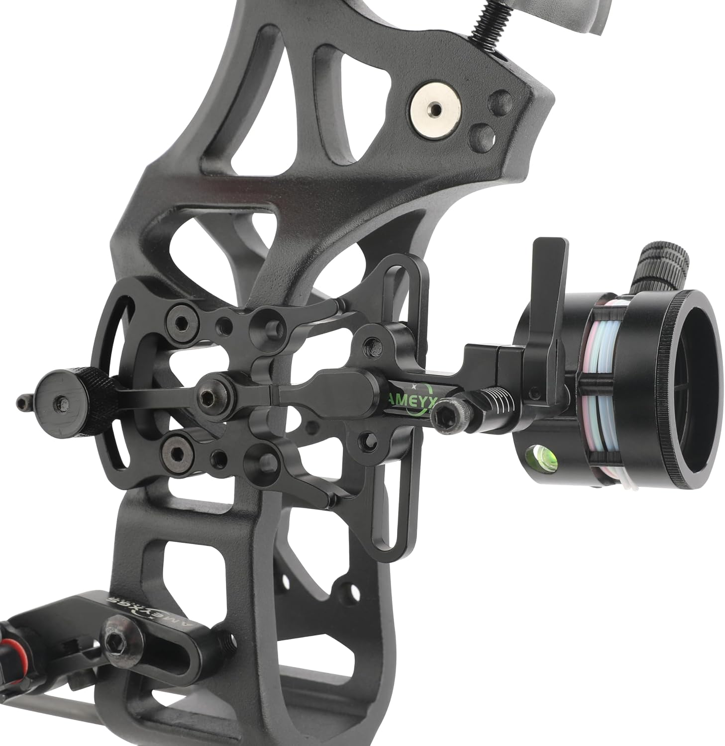 AMEYXGS Compound Bow Sight Single & Dual Pin Aluminum Alloy 0.019" Fiber Optic Micro-Adjustable Aim Toolless Quickset with Sight Light,4/6/8X Magnification Lens