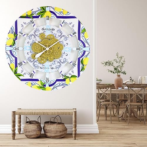 Vista 110 de The Gears - Reloj de pared con engranajes móviles (Vietri, redondo de 36 pulgadas)