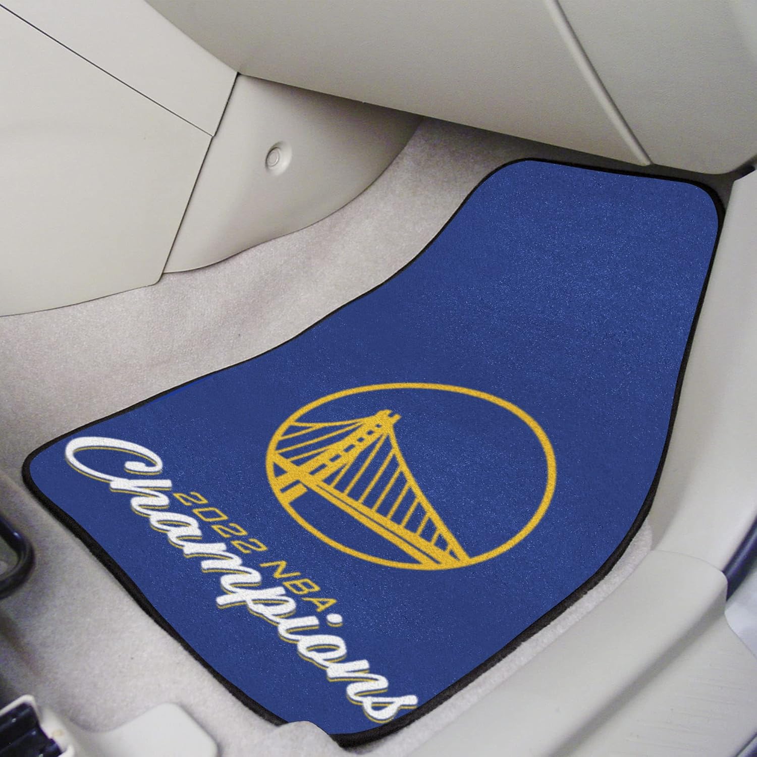 FANMATS 33584 Golden State Warriors 2022 NBA Finals Champions 2-pc Carpet Car Mat Set
