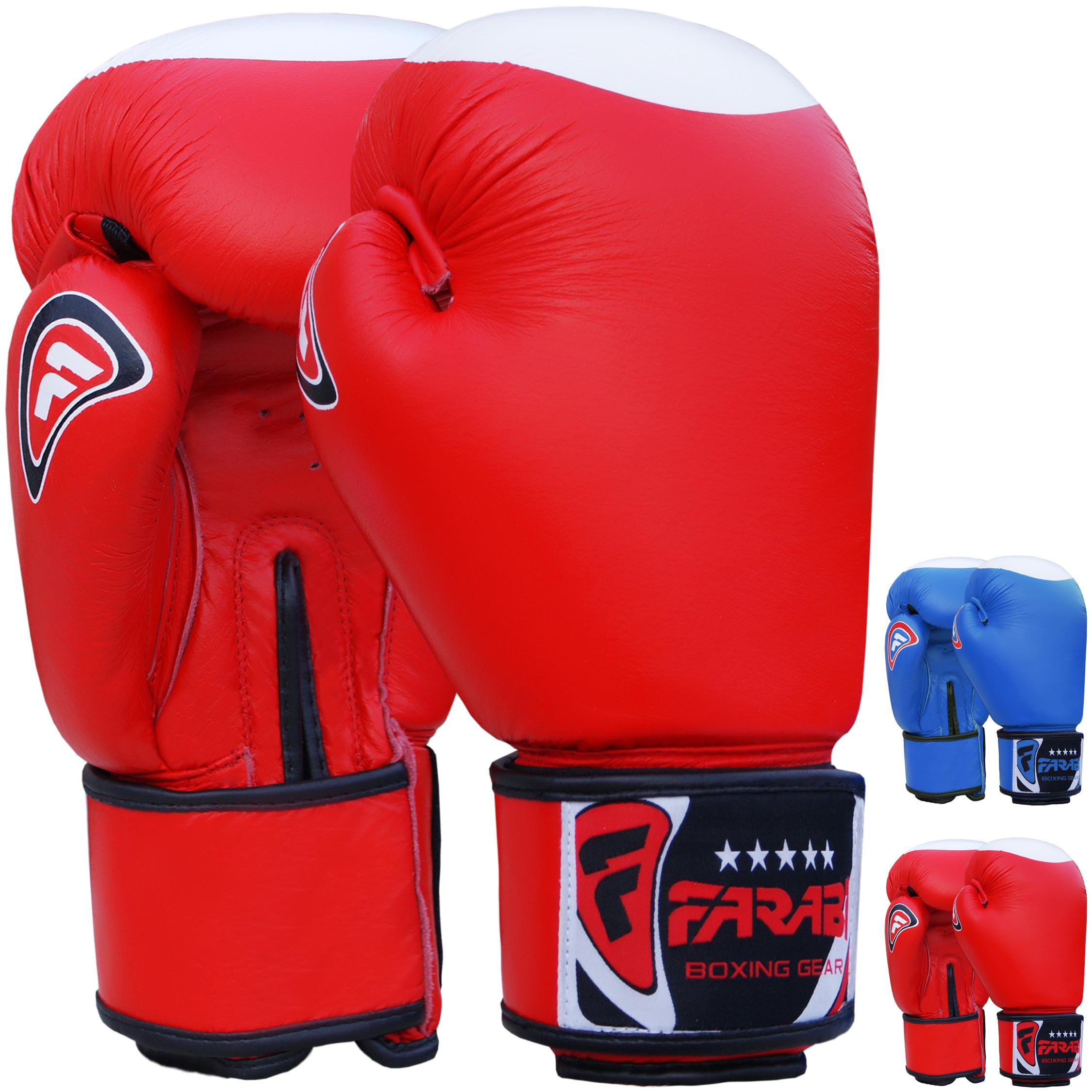 Farabi Boxing Gloves Real Leather Target Series (Red, 16-oz) โ image 1