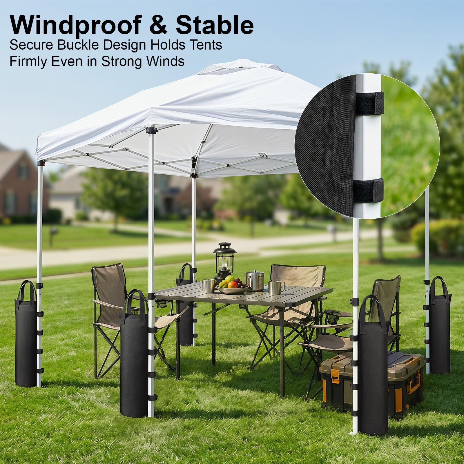 8 Pesi per Gazebo, Tessuto Oxford 800D, 20 x 50 cm, Sacchi di Sabbia per Pesare con Pala e Custodia, per Tende, Ombrelloni, Campeggio e Fotografia, Nero