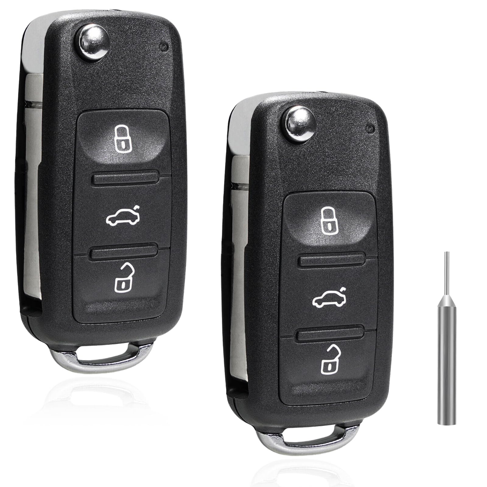2 sztuki obudowy kluczyka samochodowego do VW Golf Mk6, Tiguan, Polo, Passat, CC, Seat, Octavia z narzędziami do demontażu