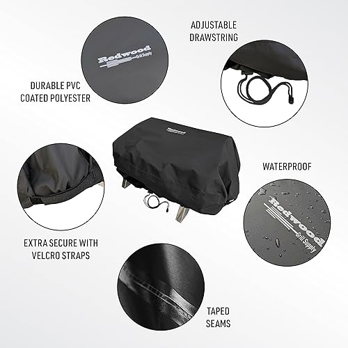 Miniatura 4 de Cubierta de parrilla para ahumado hueco 205 PT300B - Uso en exteriores, resistente, impermeable, diseño de cordón de Redwood Grill Supply