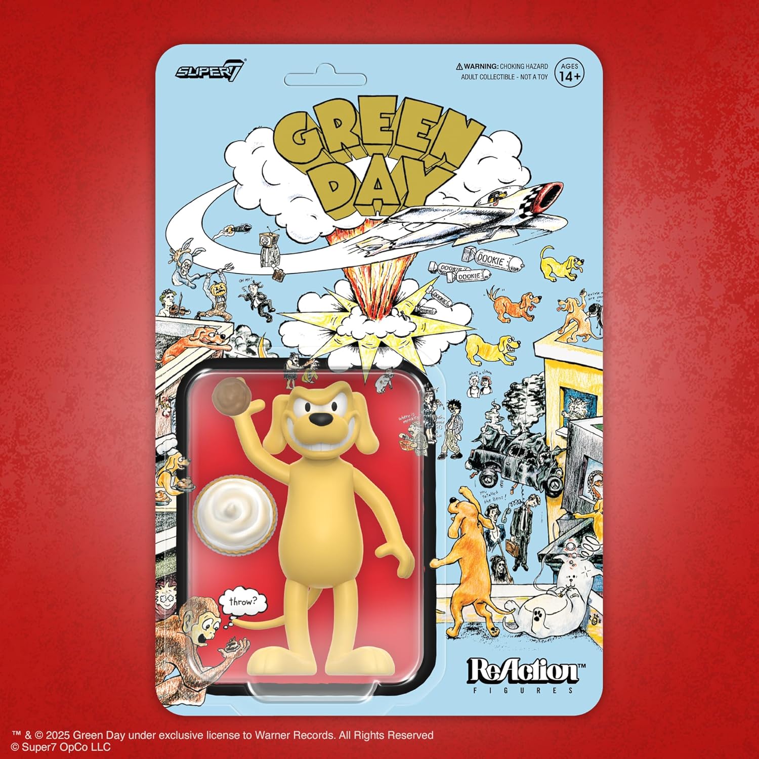 Super7 Reaction Figure Green Day Dookie Dog - 3.75" Green Day Action Figure with Accessories - Classic Punk Rock Collectibles and Retro Toys