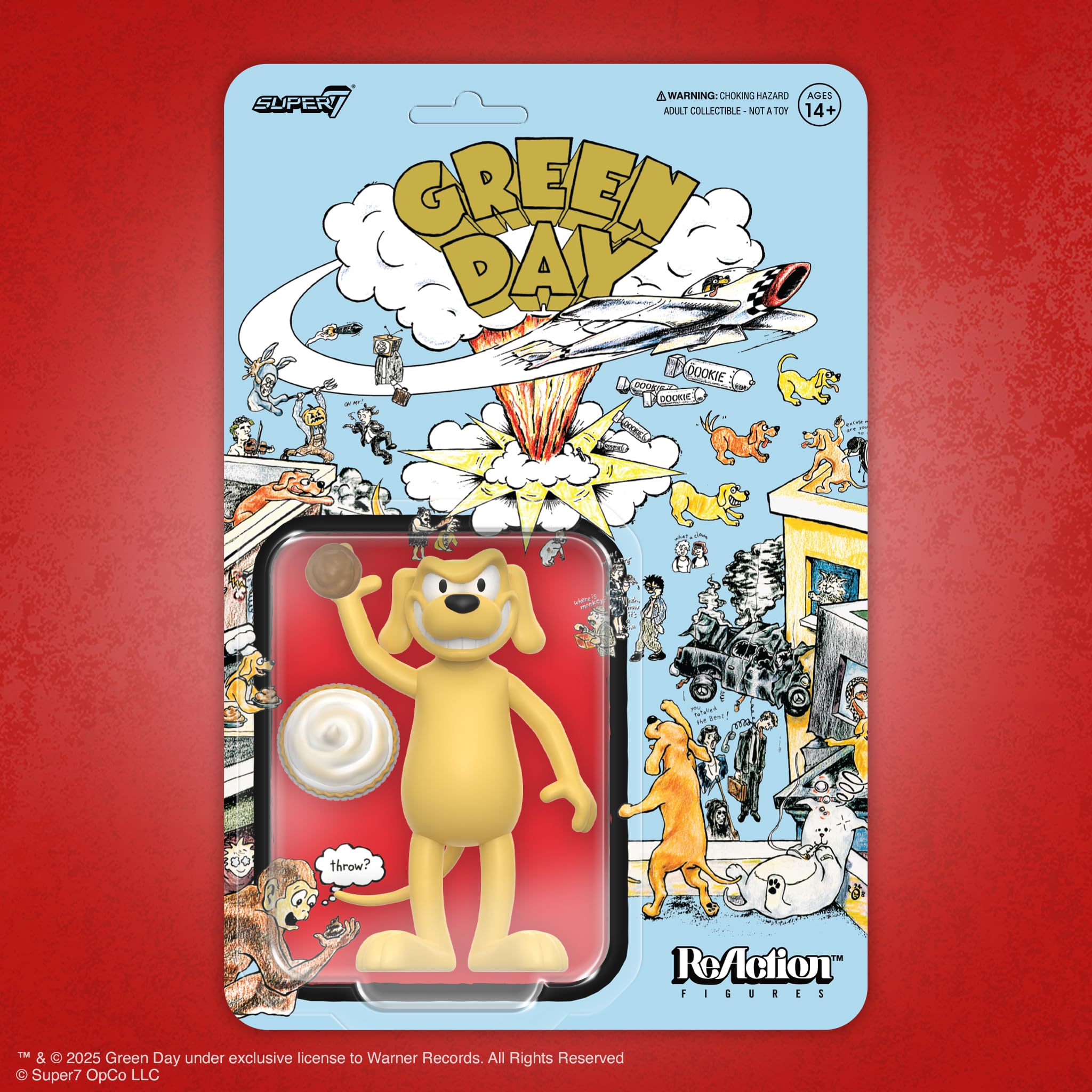 Amazon.com: Super7 Reaction Figure Green Day Dookie Dog - 3.75