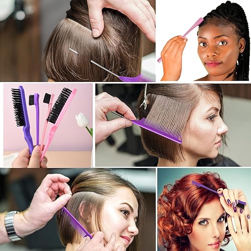 Miniatura 6 de Juego de 12 piezas de cepillos para el cabello con botella de spray para el cabello para niños pequeños, mujeres, cepillo desenredante para cabello