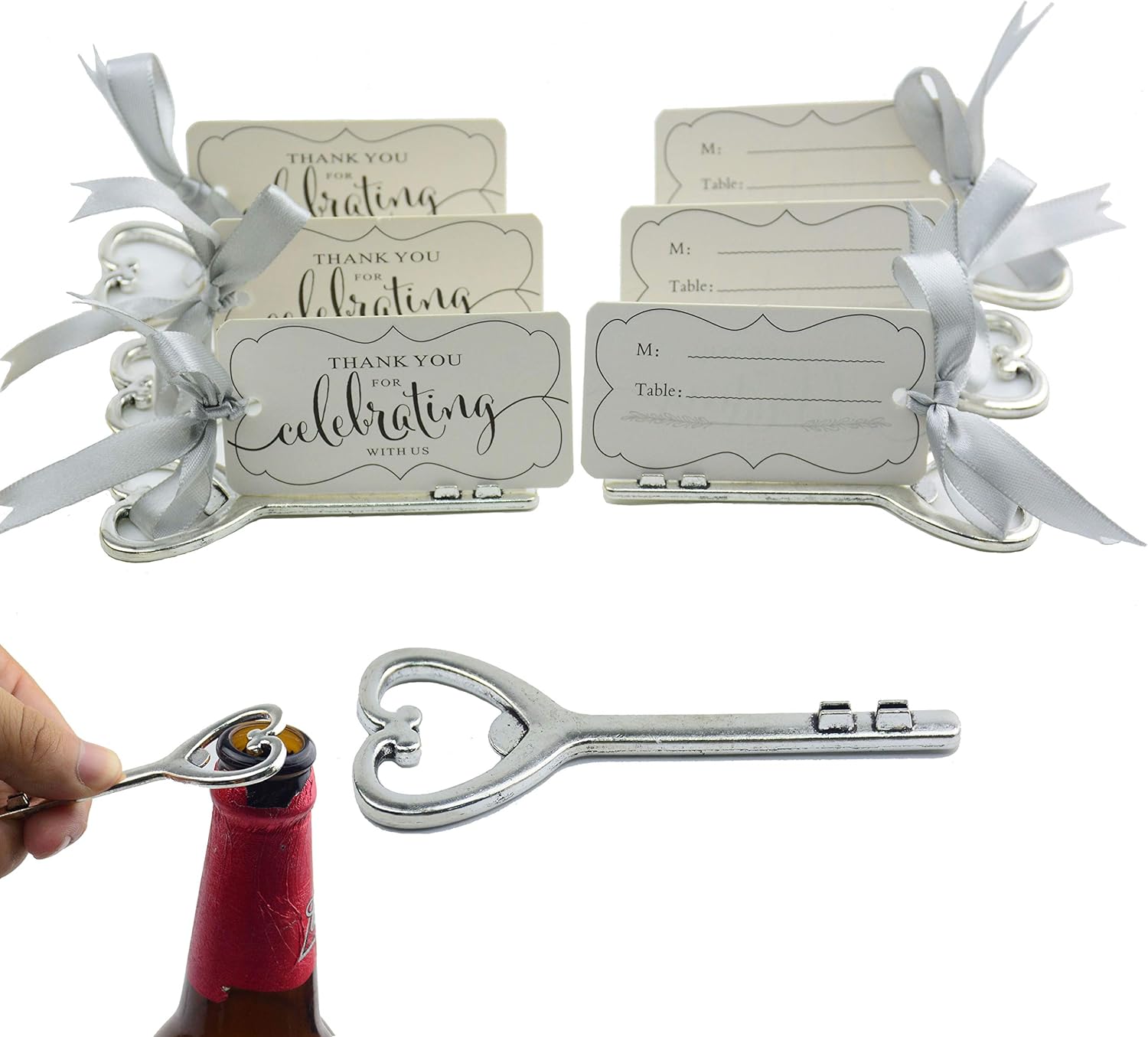 FM2018XSL Vintage Schlüssel Flaschenöffner Set - 50 Stück Kupfer Für Hochzeitsgeschenke