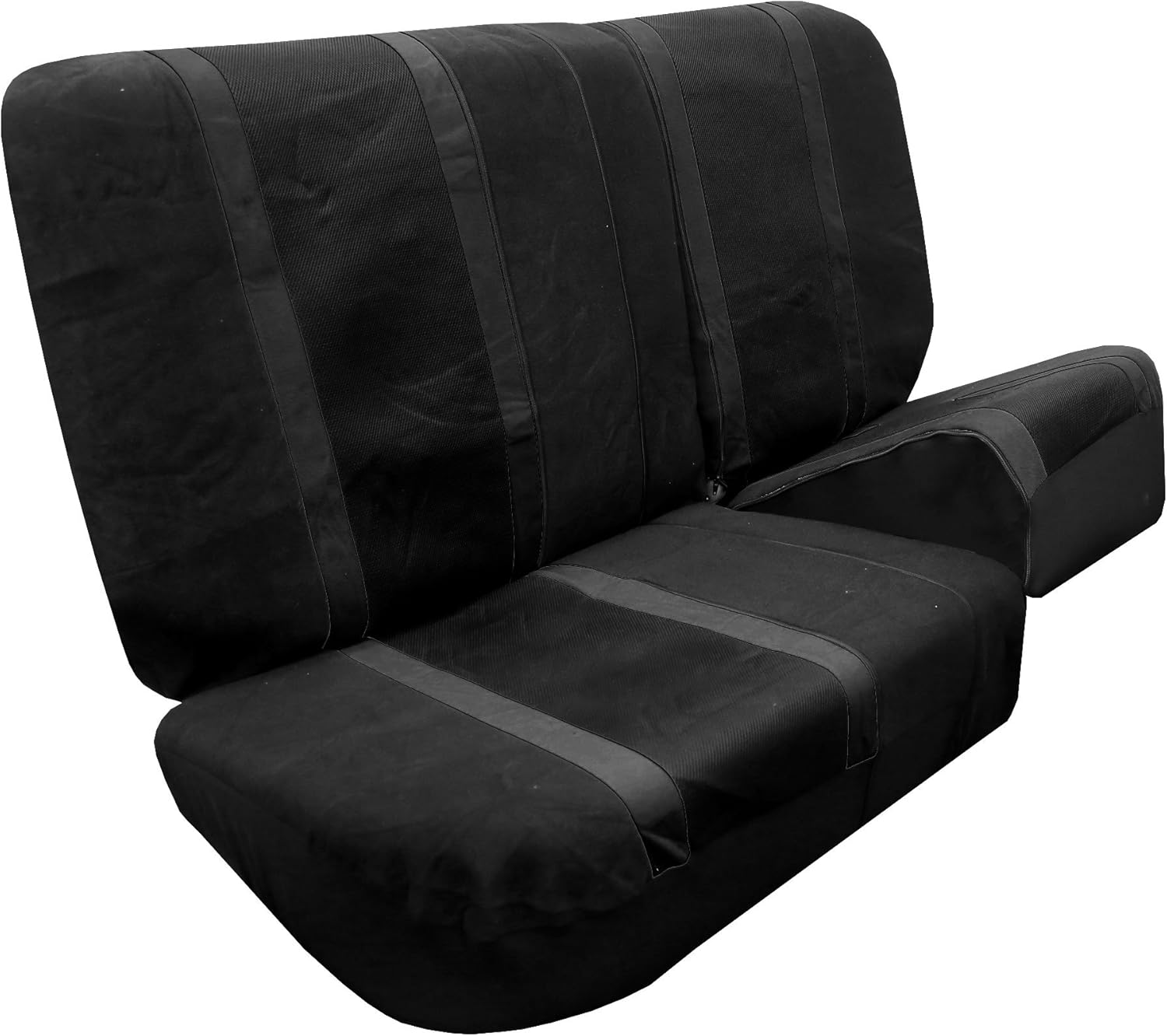 FH Group Automotive Car Seat Covers Sports Full Set Black Seat Covers, Airbag and Split Rear Universal Fit Interior Accessories for Cars Trucks and SUV with Car Accessories,Car Seat Protector