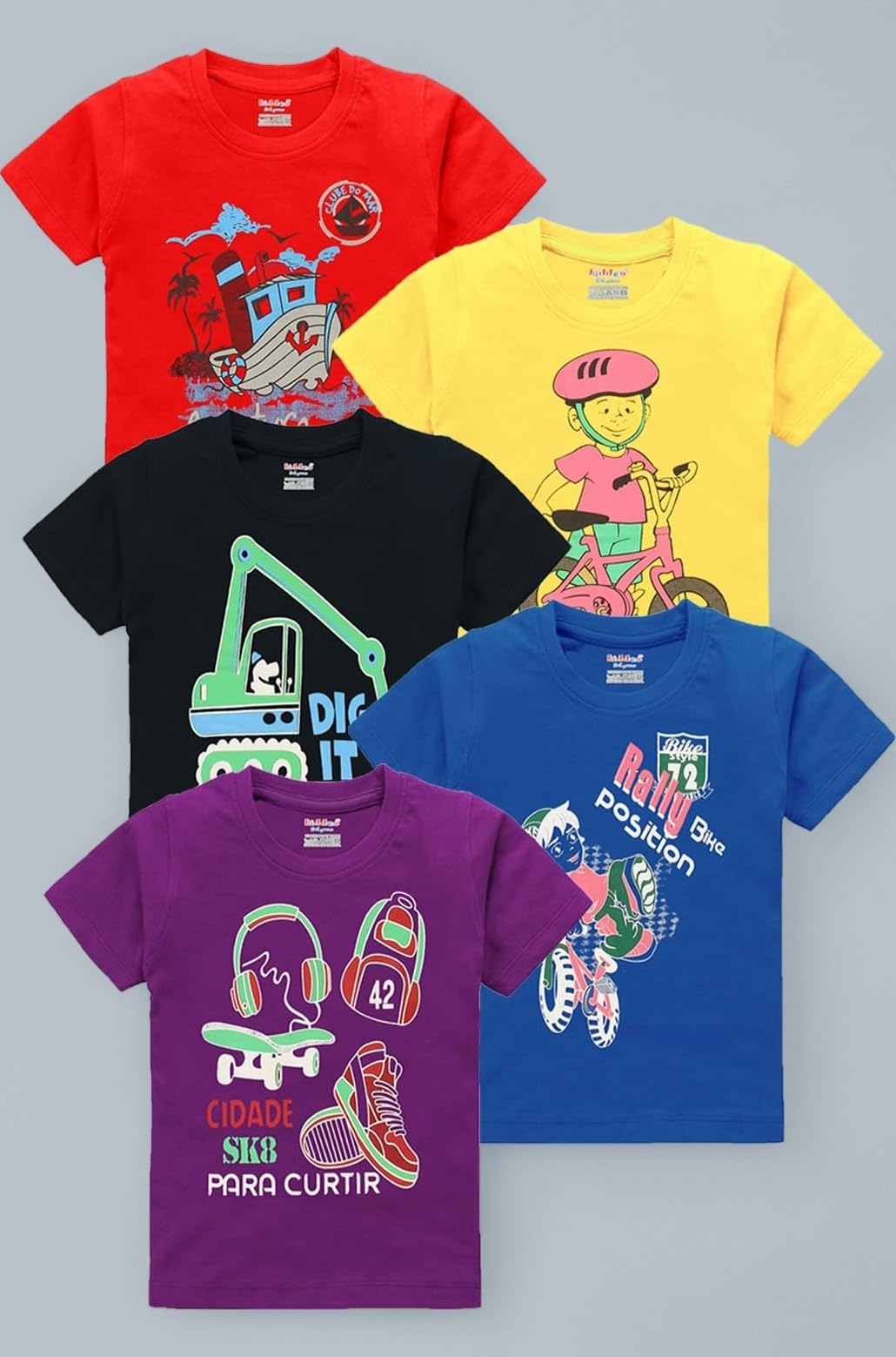 Boys Half Sleeve t Shirts (02)(Pack of 5)
