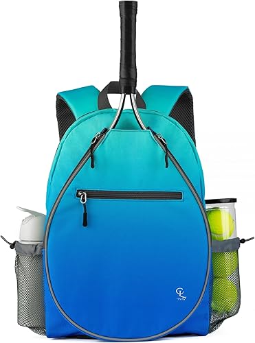 Miniatura 2 de Mochila de tenis para niños, bolsa para niños y niñas, para raquetas de tenis junior, múltiples bolsillos con compartimento para zapatos, correas