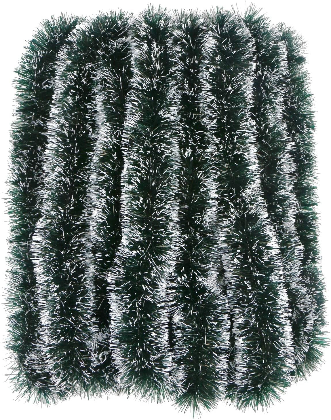 Krisah - Set of 10 Christmas Snow Garlands for Home Decor, Wall Door, Christmas Tree, 5.9 Feet Long Hanging Ropes, Christmas Decorations Items for the