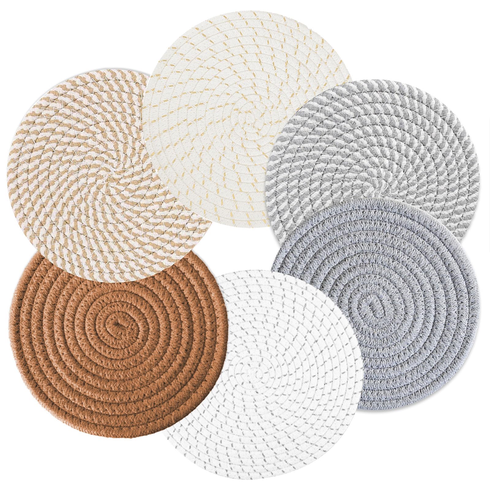 9 Inch Hot Pot Stand with Tripod Base - 6-Pack Heat Resistant Kitchen Trivets for Countertop Protection (8 inch)