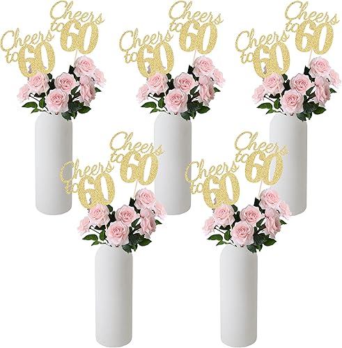 Miniatura 187 de Gexolenu Cheers to 40, paquete de 10 centros de mesa de cumpleaños de 40 cumpleaños con purpurina de color oro rosa de doble cara para mesas