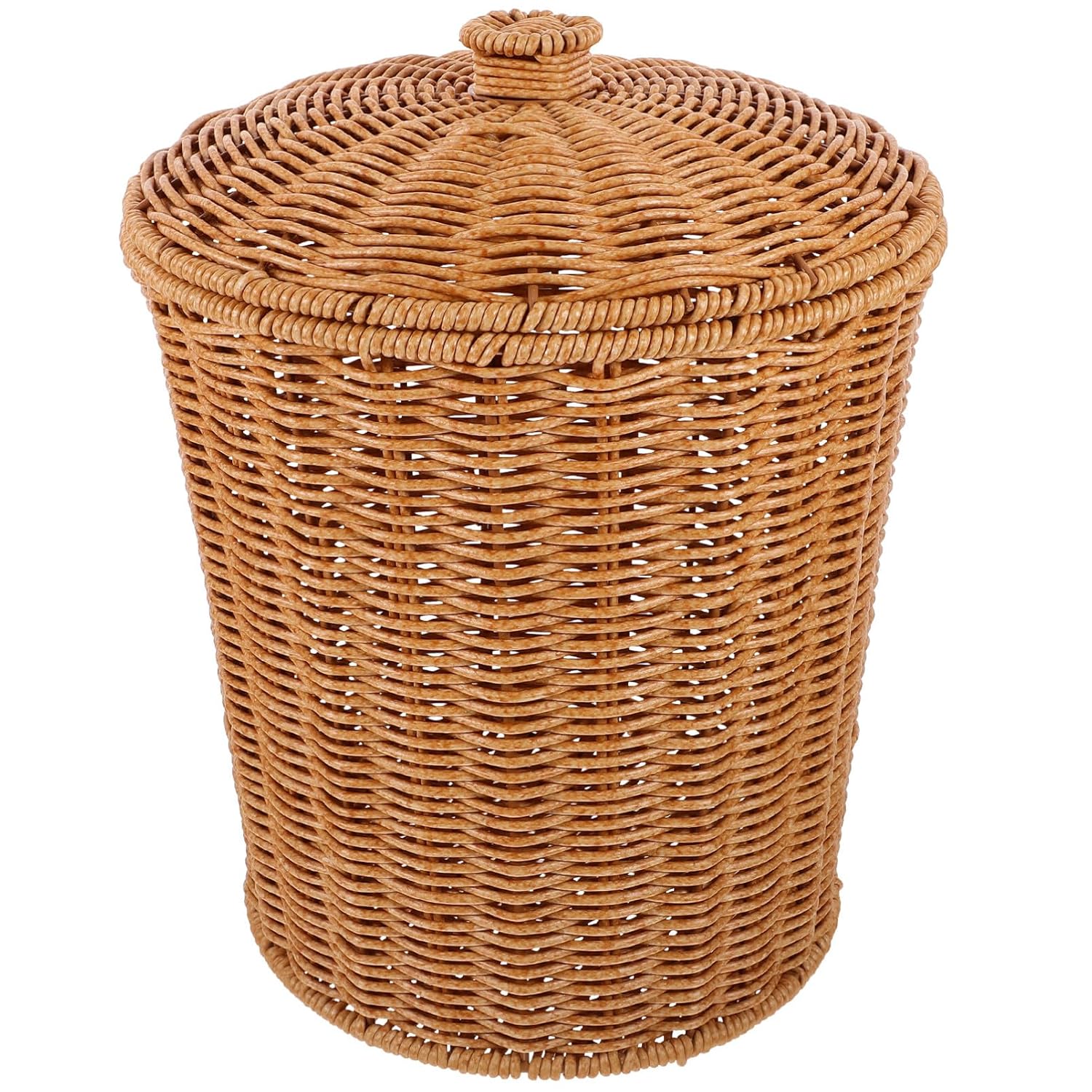 MAGICLULU Woven Laundry Basket with Lid Compact Dirty Clothes Hamper for Bedroom Bathroom Home Storage Organizer 11 x 9Inch